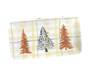 Riverside Pines And Plaid Platter